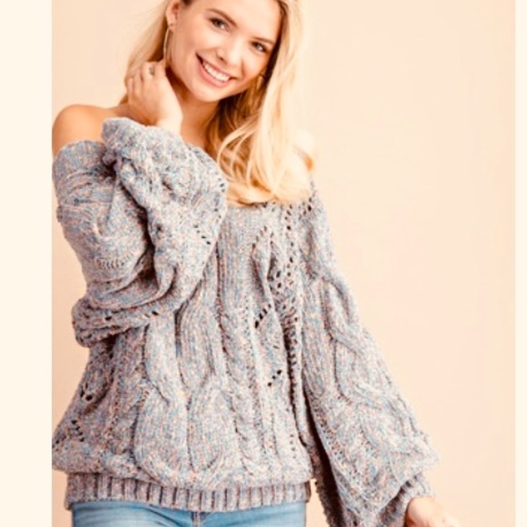 Chenille Off-Shoulder Sweater - Picture 3 of 4
